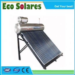 SUS304-BA Stainless Steel Non-pressure Solar Water Heater with top mounted assistant tank
